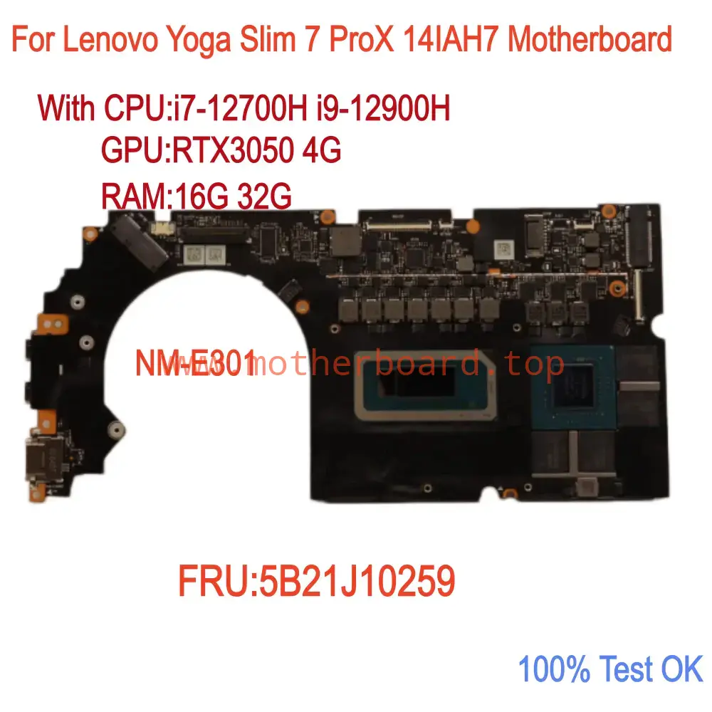 NM-E301 For Lenovo Yoga Slim 7 ProX 14IAH7 i7 i9 RTX3050 4G 16G 32G Motherboard